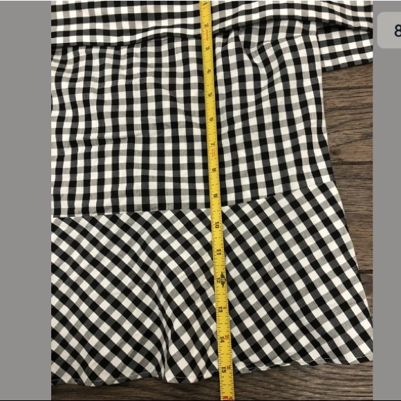 Express Off-the-Shoulder Gingham Plaid Top size 8 - Picture 6 of 6